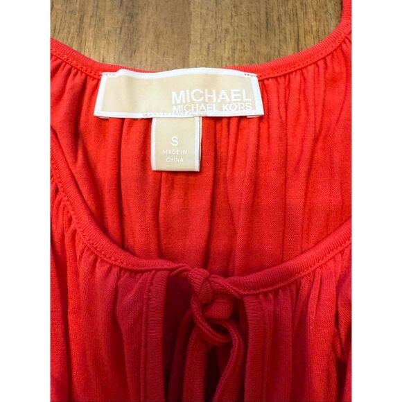 Michael Kors Women’s Cold Shoulder Long Sleeve Top Red Size Small - Picture 4 of 7